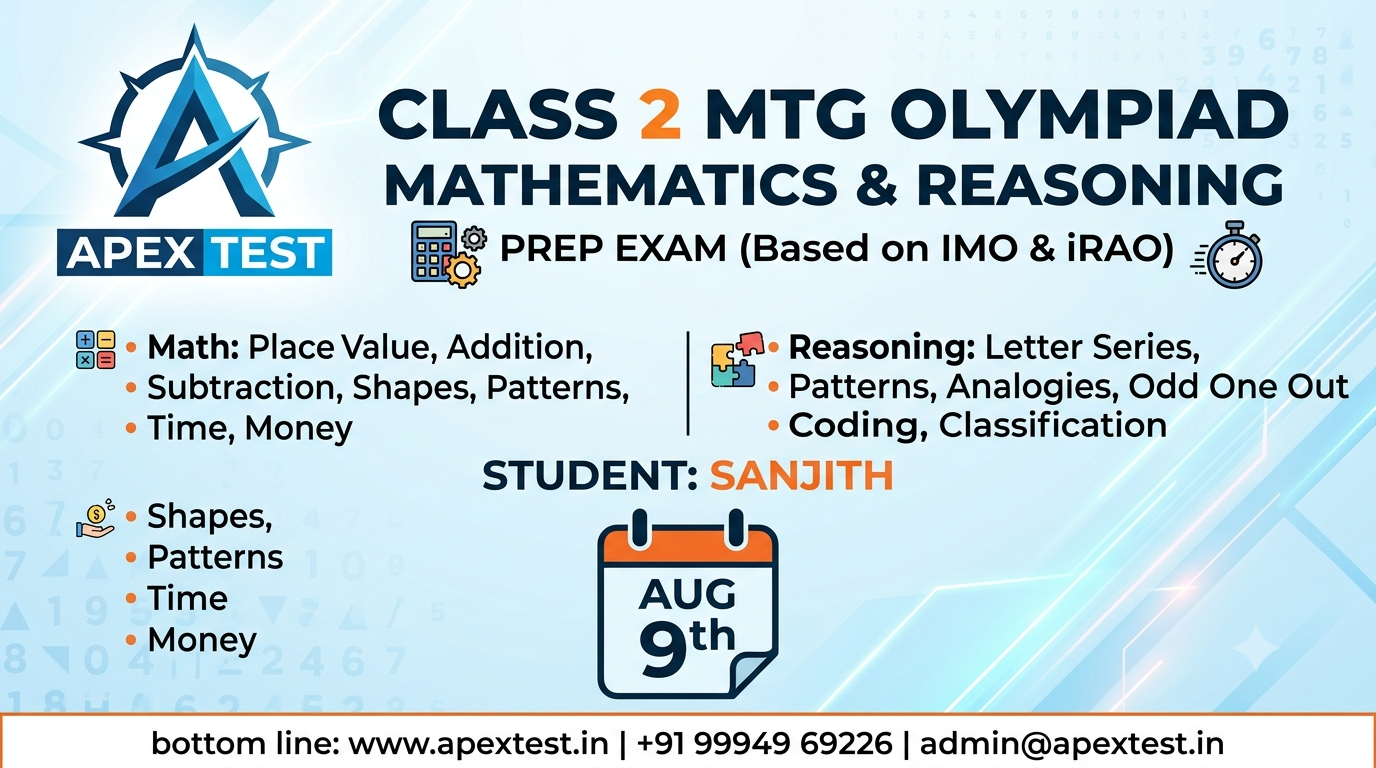 Aug 9th  Maths Olympiad Sanju